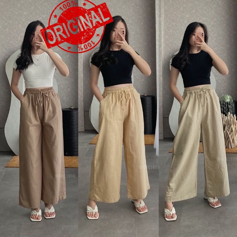 CELANA KULOT LINEN TERBARU/ celana kulot linen/ celana wanita kulot linen