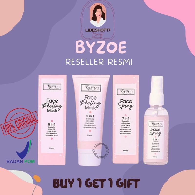 [READY] BYZOE 5IN1 FACE PEELING MASK &amp; 7IN1 FACE SPRAY BYZOE MOISTURIZER SUNSCREEN BY ZOE PEELING BYZOE