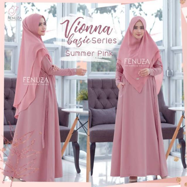 Fenuza Dress Vionna  Gamis polos syari Premium Busui