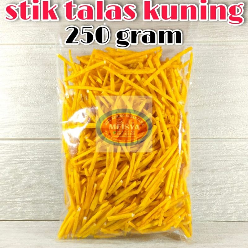 

STIK TALAS KUNYIT 250 GR ASIN GURIH RENYAH / MAKANAN RINGAN KILOAN / SNACK KERING RENYAH STIK TALAS