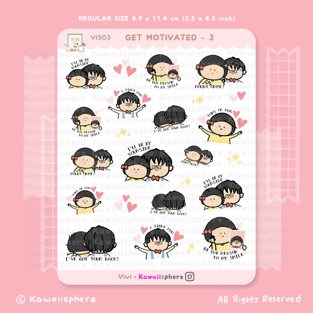 

Get Motivated | Motivation Journal / A6 Ring Planner Sticker | Stiker Motivasi a.melontea VI503