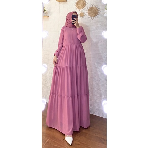 Gamis Polos Jasmine Ceruty Import Premium Dailydress