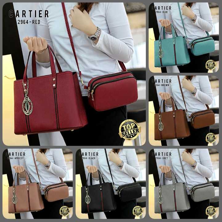 2964 CARTIER Bag SET Handbag Multifunction