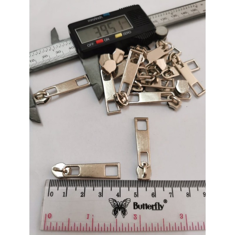 kepala resleting nylon no.5 / kepala resleting balok no.5 nikel / 100pcs