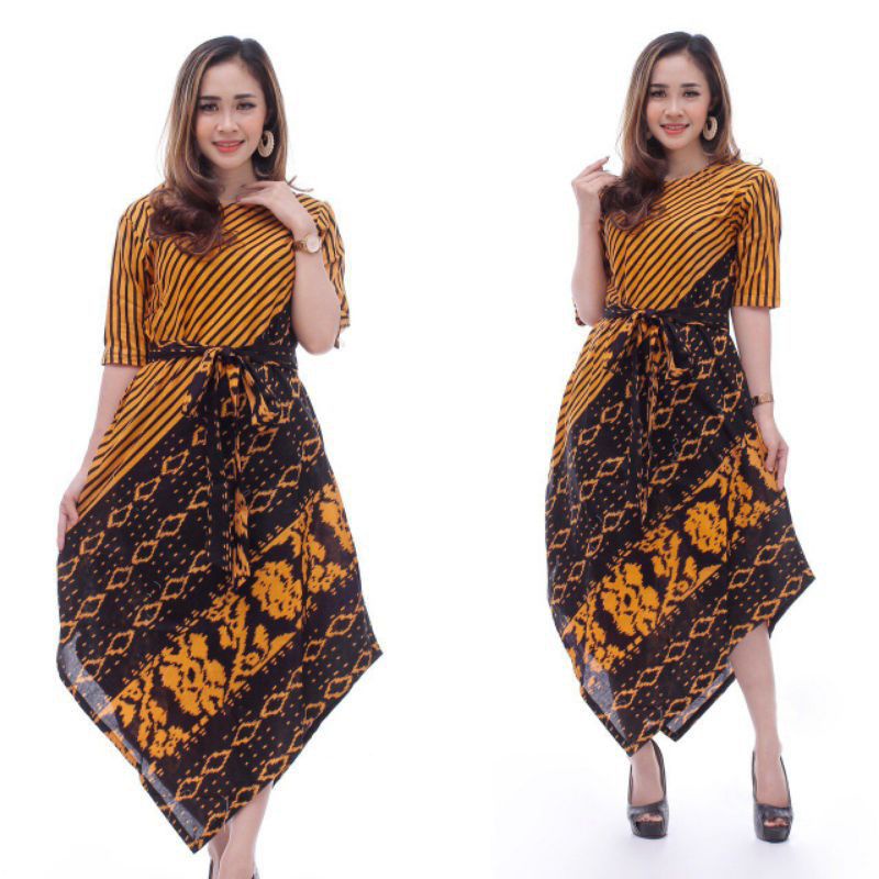 ATASAN WANITA DRESS BATIK DRESS LANCIP VIRAL MOTIF TENUN SONGKET MODERN TERMURAH DRESS KANTOR DRESS 