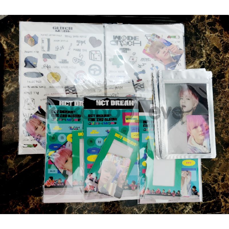 NCT DREAM Official Ready Stock Sealed Glitch Mode Pop Up Store 2nd round MD 4x6 photoset, tattoo+ lu