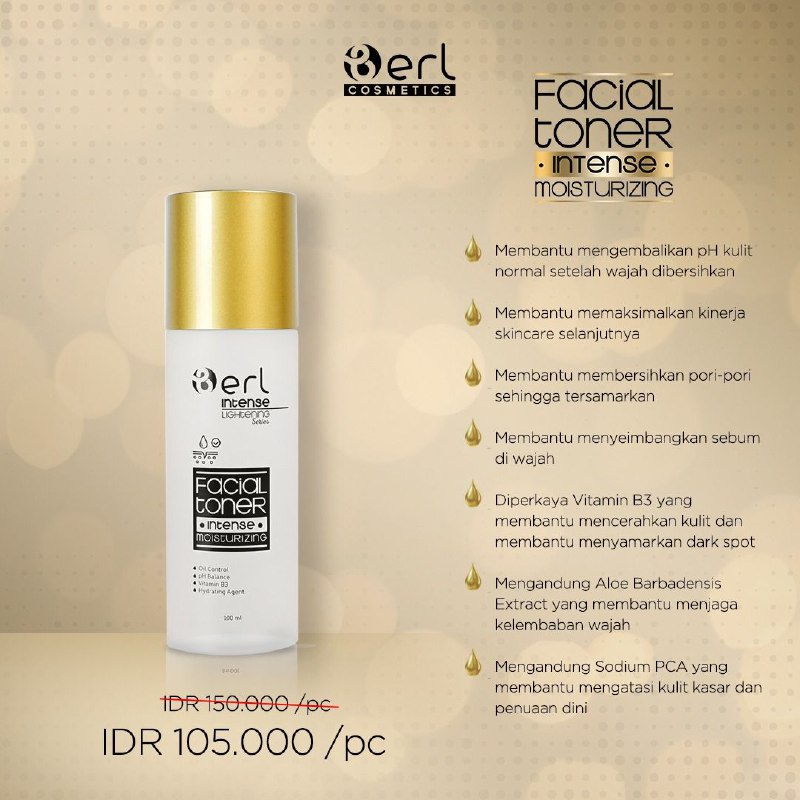 Facial Toner Berl Intense Moisturizing Kemasan Baru