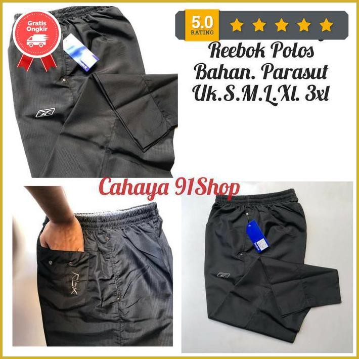 Celana Panjang Pria Wanita Training Reebok Polos Parasut Olahraga Gym Terlaris