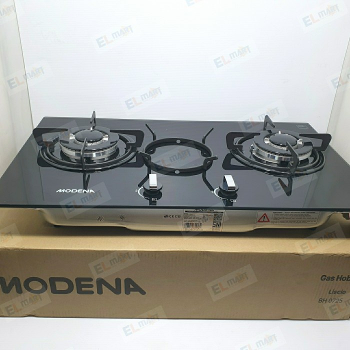 Modena Kompor Tanam 2 Tungku BH 0725 - BH0725 Liscio Gas Hob Kaca