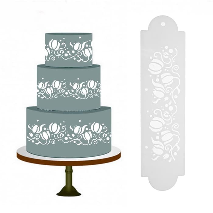 Flower Vines Cake Stencil #01-17