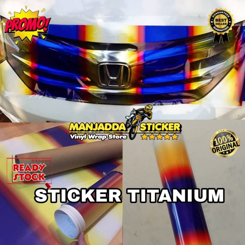 STICKER TITANIUM UNTUK DIPASANG DI SEGALA JENIS GRILL CHROME MOBIL