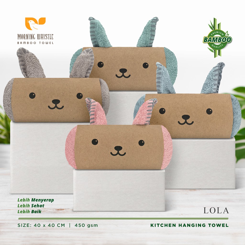 ORIGINAL | Serbet Lap Gantung Morning Whistle by Terry Palmer Bamboo LOLA / Lap Tangan / Handuk Tangan 40x40cm