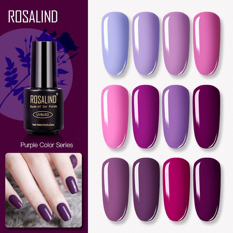 Rosalind PURPLE COLOR SERIES Gel Nail Polish UV LED