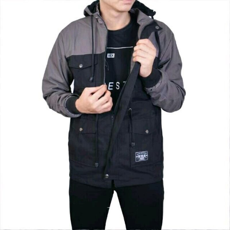 Jaket Parka Pria Canvas Kombinasi Original The Bojiel