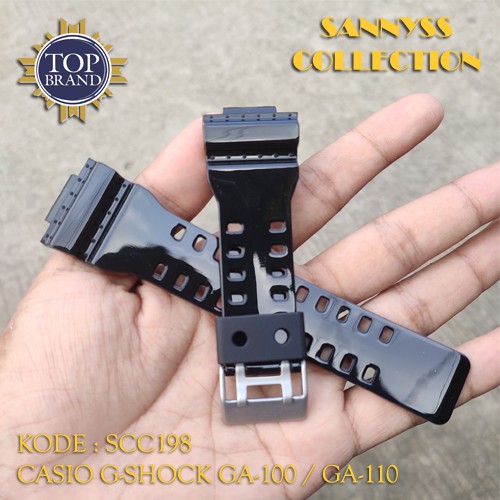 STRAP TALI JAM CASIO GSHOCK GA-110 - GA 110 - GA110 RUBBER HITAM GLOSSY