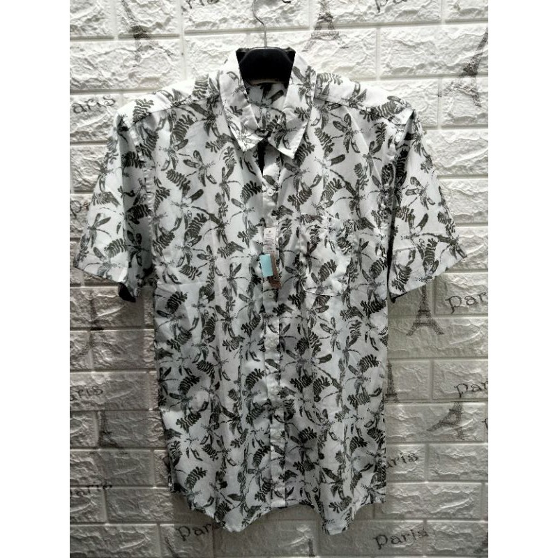 Kemeja pria motif by Herringbone H&R size L