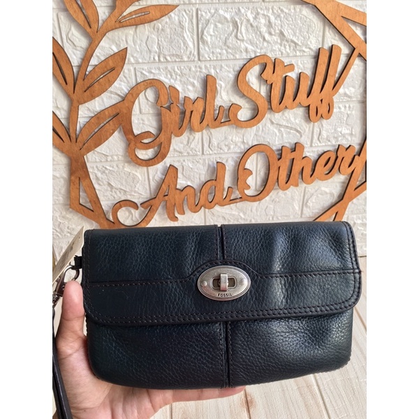 Preloved Fossil Maddox Foldover Navy