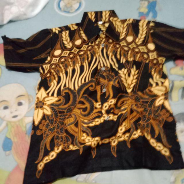 Baju Batik Anak Lengan Pendek ,batik Anak , Hem Anak Motif Manggar Rnb Anak