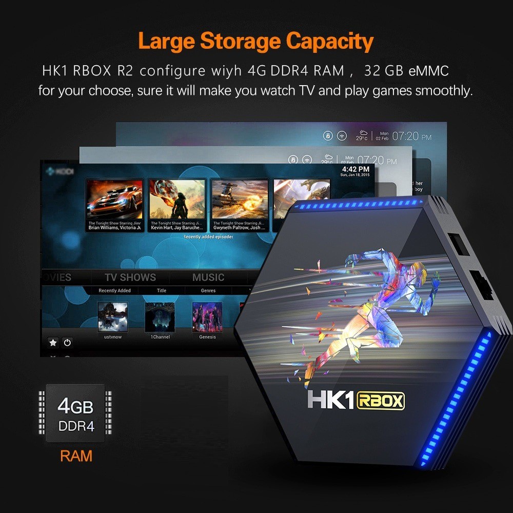 429 HK1 RBOX R2 - Android 11 Smart TV Box 8K Display - RAM 4GB ROM 32GB