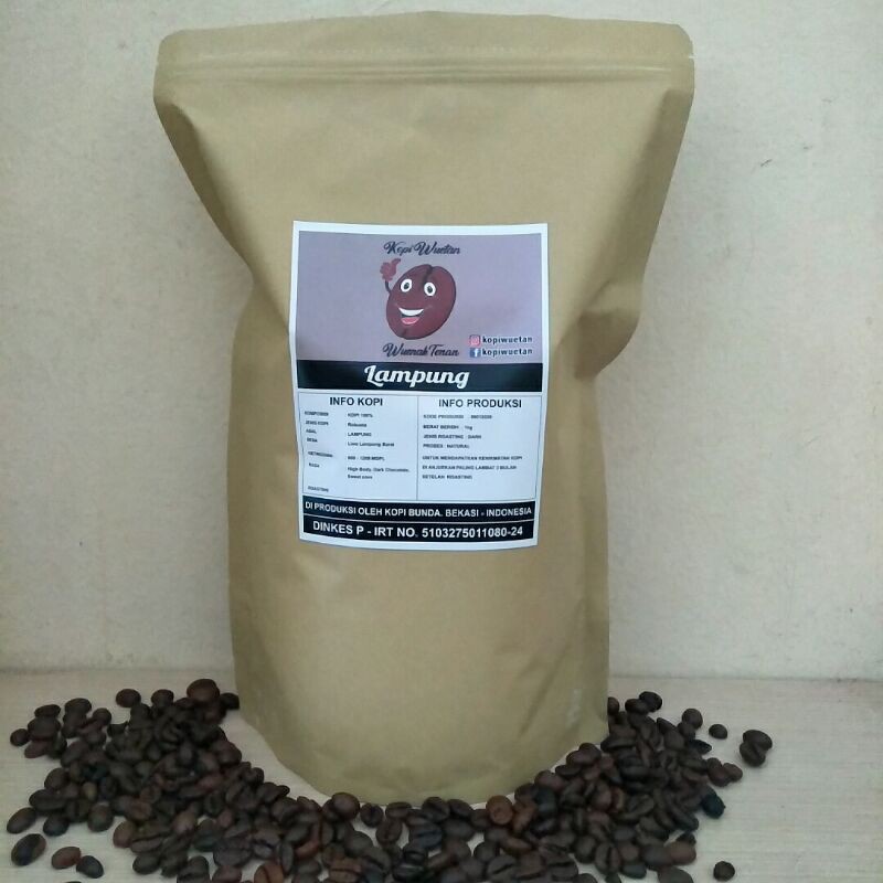 

Kopi Robusta Lampung, Natural Process, Kemasan 1Kg