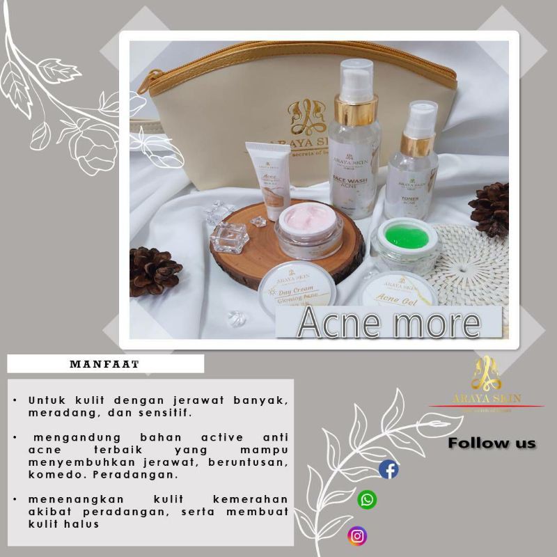 ARAYA SKIN ACNE MORE/SKINCARE/PERWATAN WAJAH/SKINCARE AMAN /BPOM