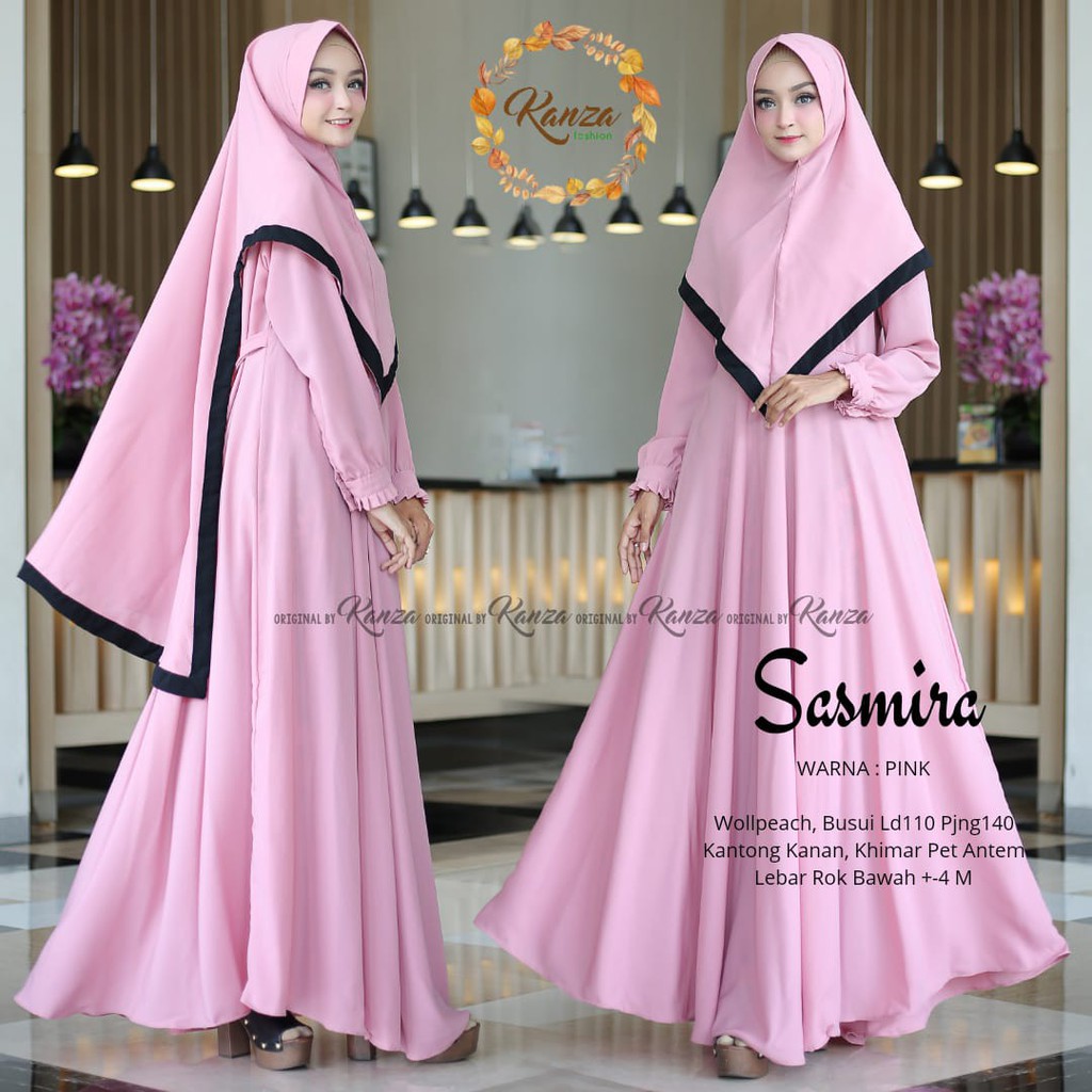 Setelan Gamis dan Jilbab Syari SASMIRA