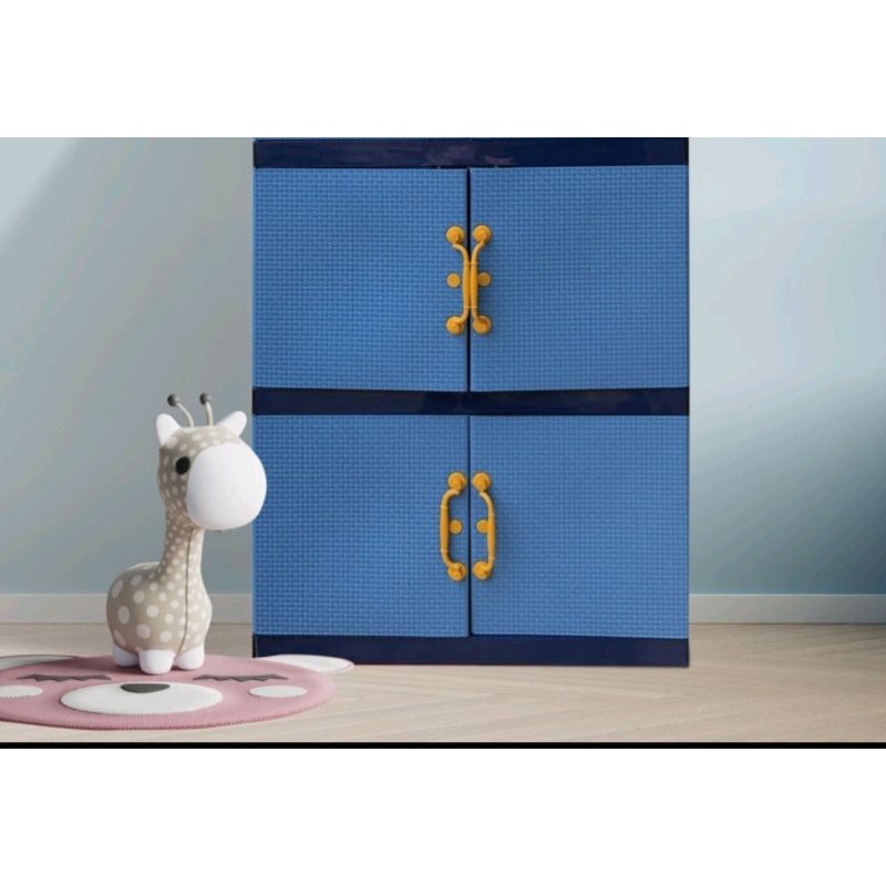 Lemari Pakaian Plastik 2Susun Rotan