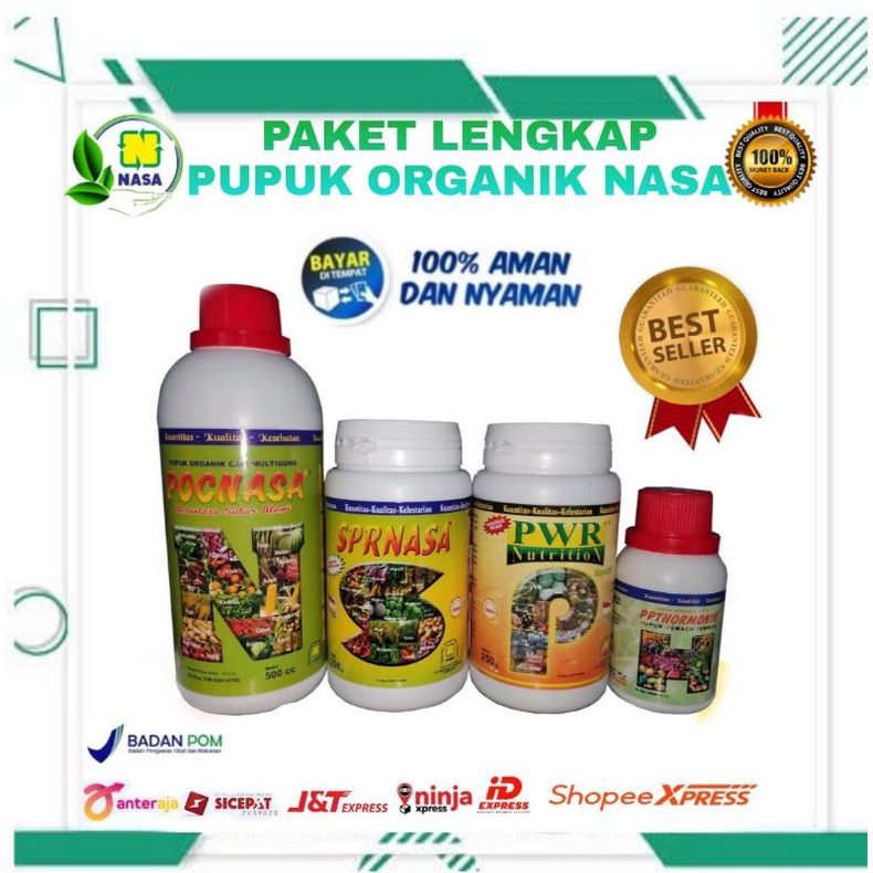 COD/PAKET PUPUK PERTANIAN/POC NASA 500ml/SUPERNASA 250g/POWER NUTRITION 250g/HORMONIK 100ml/PUPUK 1 