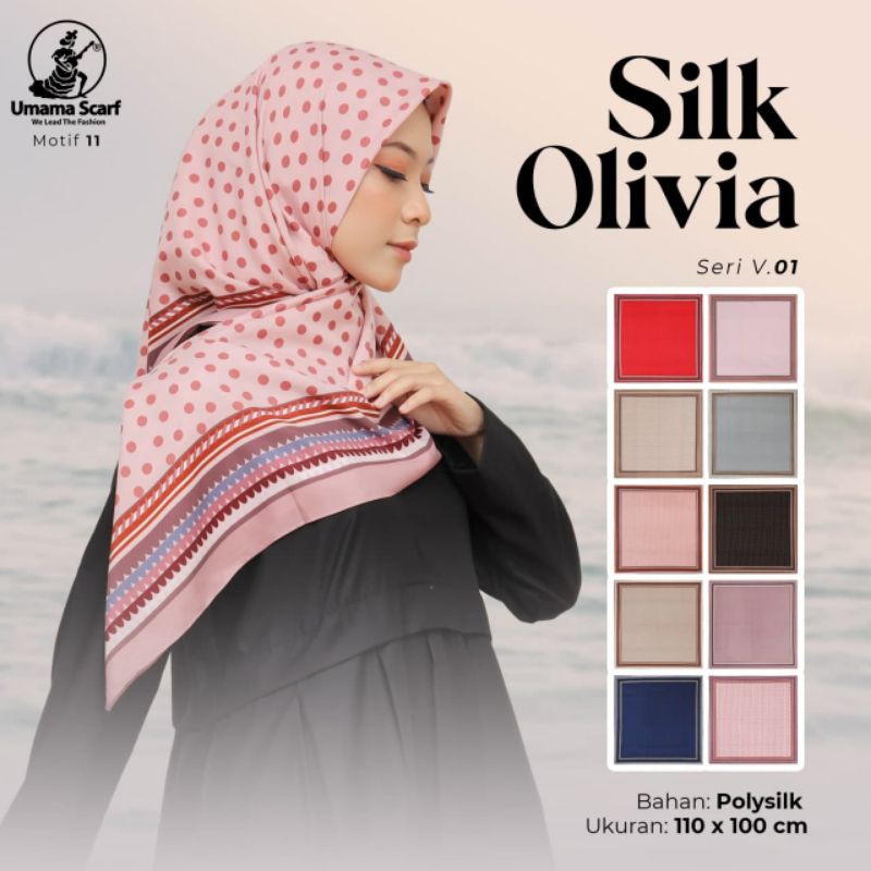 Jilbab Segi Empat Motif Silk Olivia Ori Umama 11-12