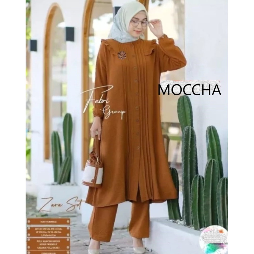 ZIRA Set Crinkle Airflow Jumbo LD 120 - ZIRA Set / One Set Jumbo Crinkle Premium Motif Polos / Setelan Wanita / Stelan Long Tunik Busui / Setelan Long Tunik Polos Plisket / one set plisket premium / setcel polos crinkle / One set polos / Set premium
