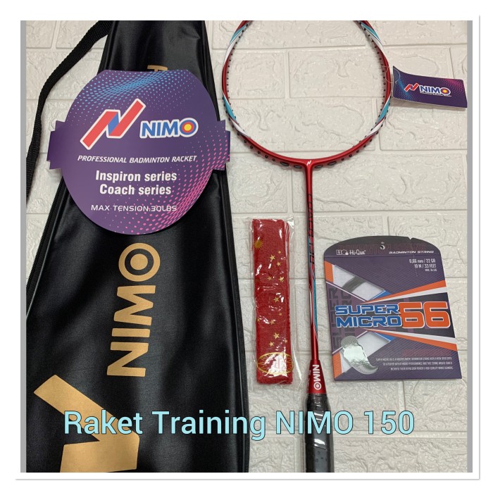 Raket Badminton TRAINING RACKET NIMO 130-NIMO COACH 130 +tas+grip ORI - Nimo 130gr, Batang+tas+grip