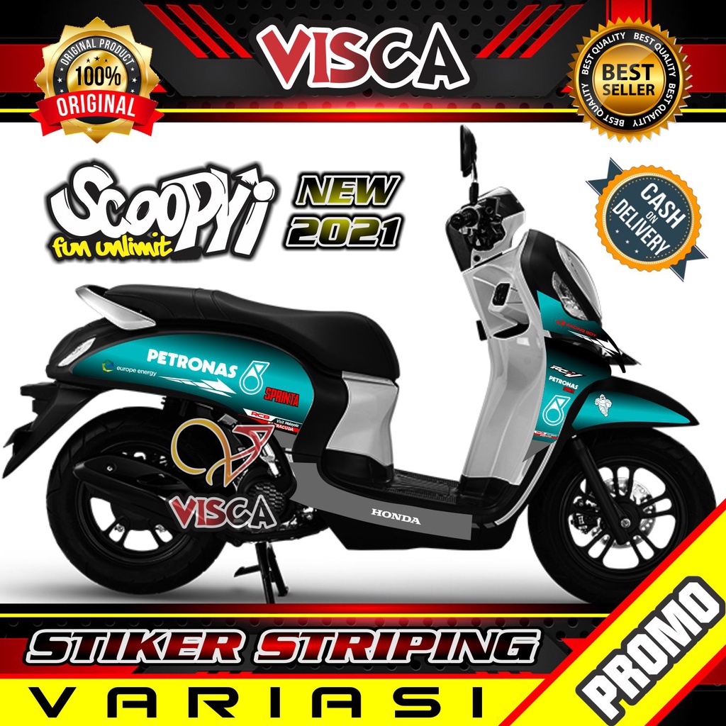 Striping Scoopy 2021 -  Sticker Striping Variasi Lis Scoopy 2021 - Striping Hologram Scoopy 2021 - P