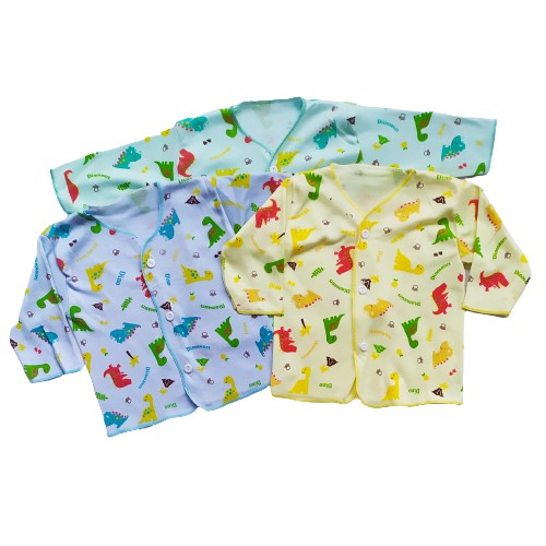 3 Pcs Baju bayi lengan panjang nb Motif   atasan bayi  baju bayi lengan panjang  Baju bayi 0-6 bu