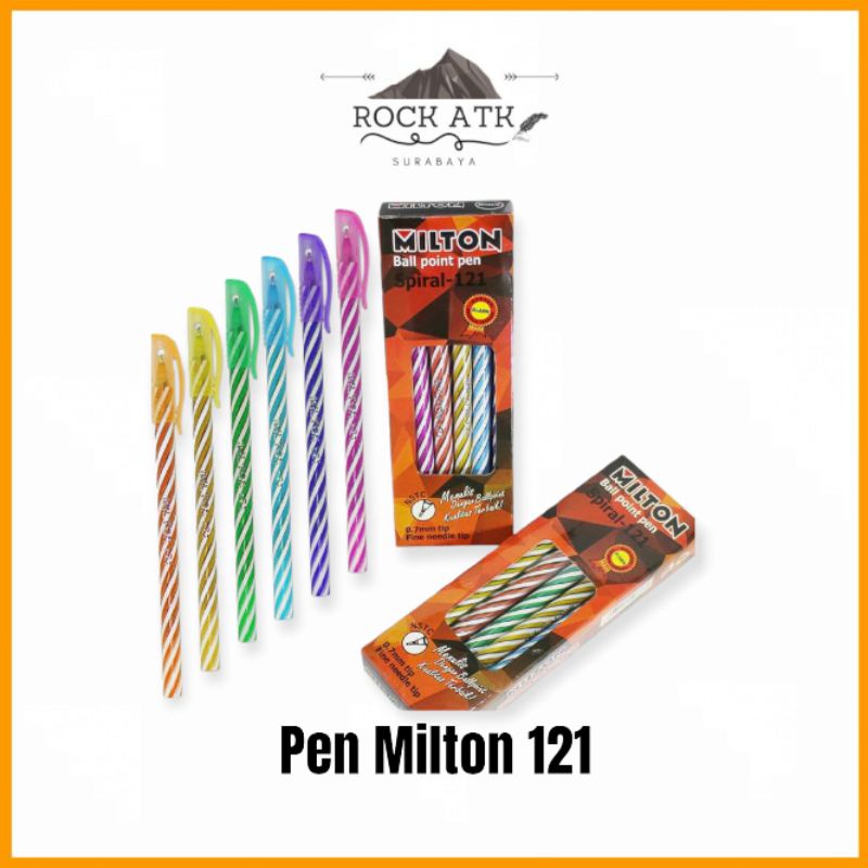 

Milton Ball Pen Pulpen Pena Bolpoin Ulir lilin 121 Directfill (Pcs)