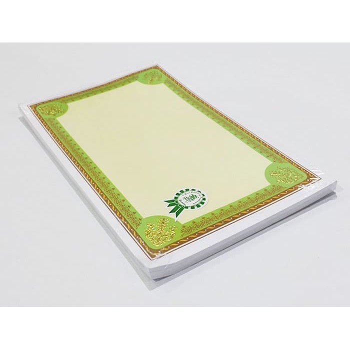 

Bamboo Blanko Kertas Piagam Sertifikat Kartu Tik Folio green [50 Sheets]