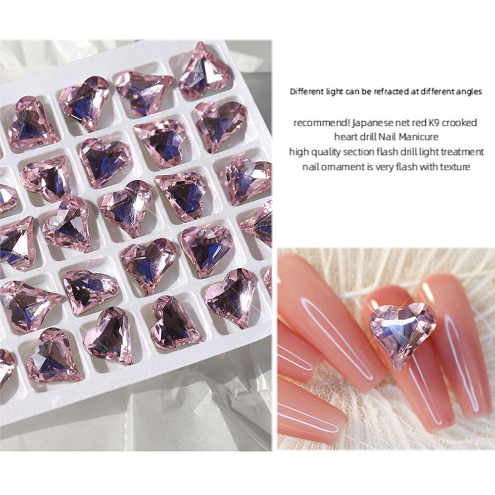 R-flower Nail Art Baru 3D Moonlight Peach Heart Glitter Perhiasan