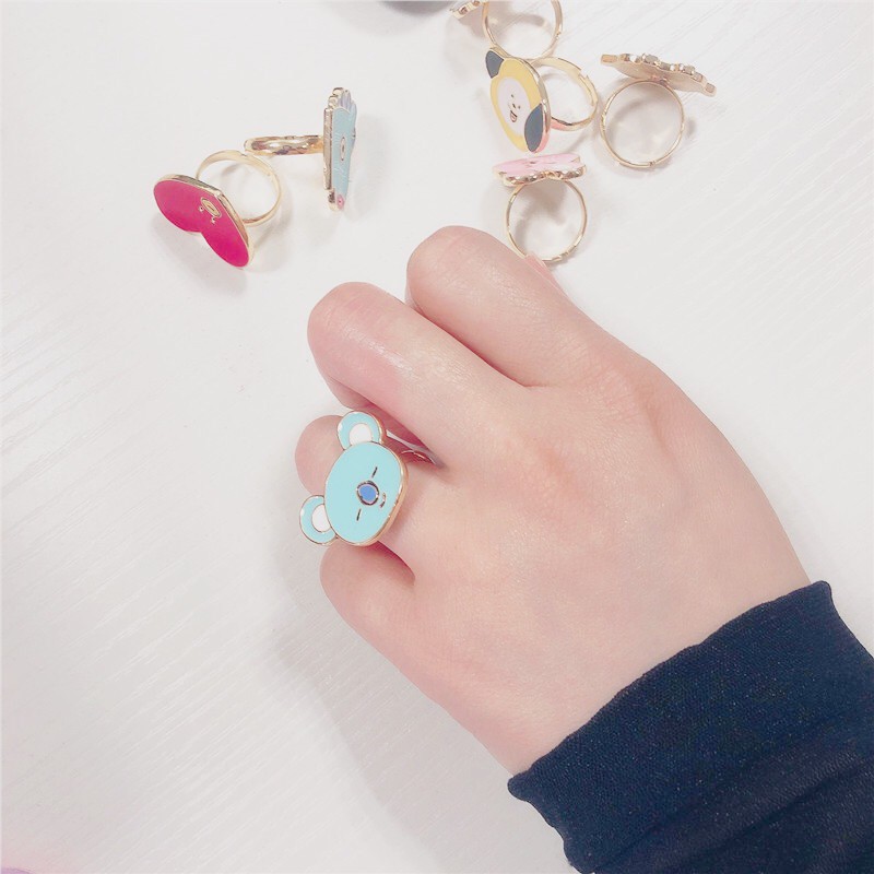 [BS] BISA COD KPOP BTS BT21 Cincin Ring Aksesoris Wanita TATA COOKY - KP023