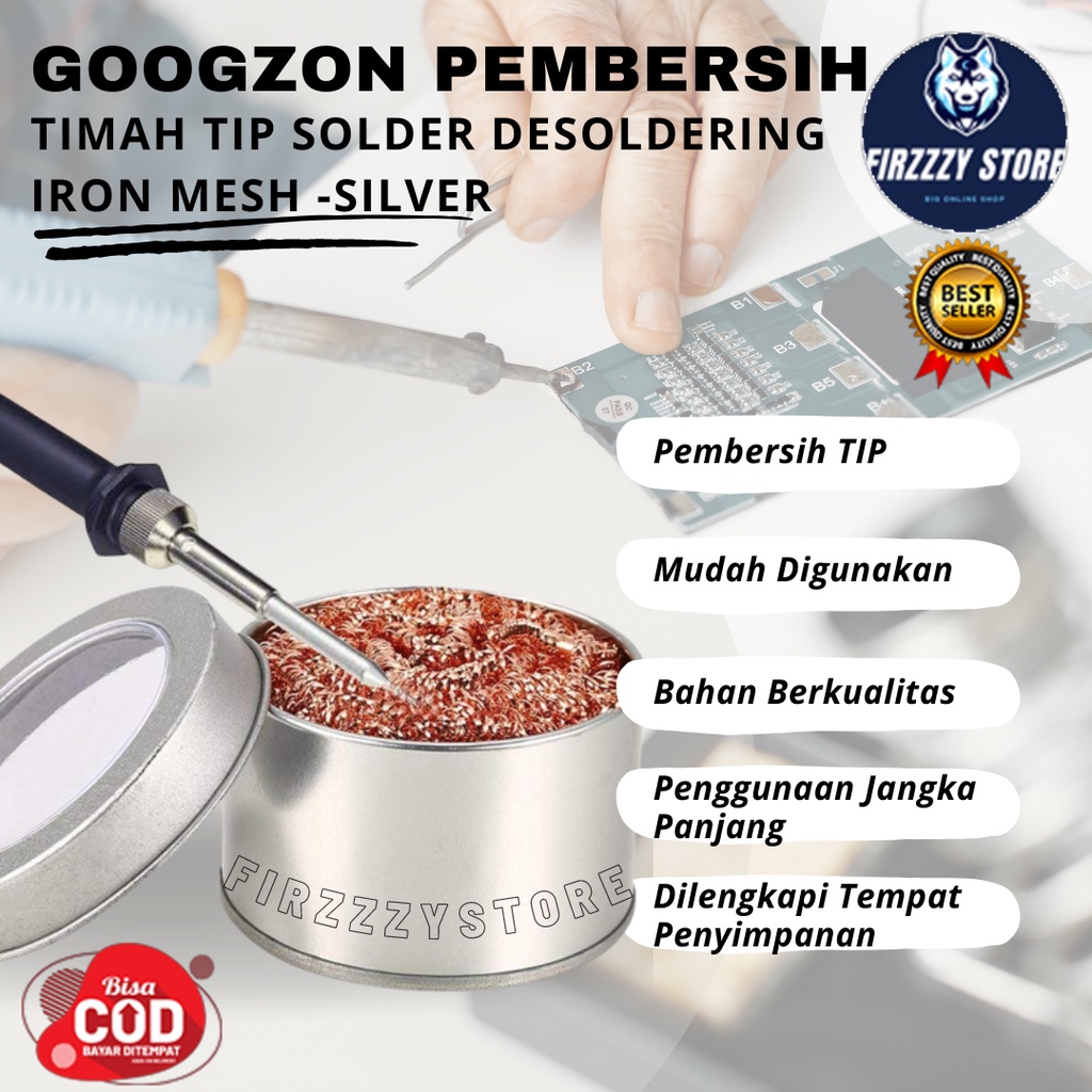 GOOGZON Pembersih Timah TIP Solder Desoldering Iron Mesh -Silver