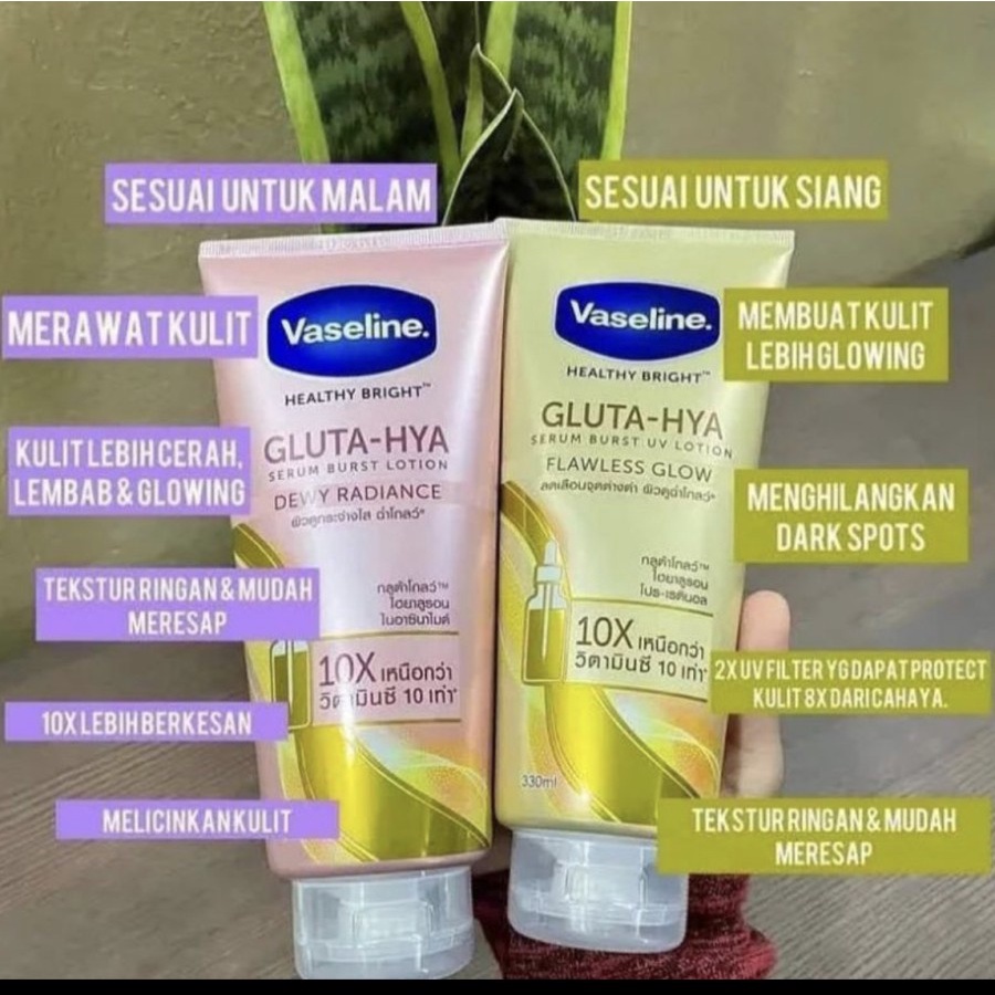 READY VASELINE GLUTA HYA SERUM LOTION ORIGINAL THAILAND LOTION PEMUTIH KULIT