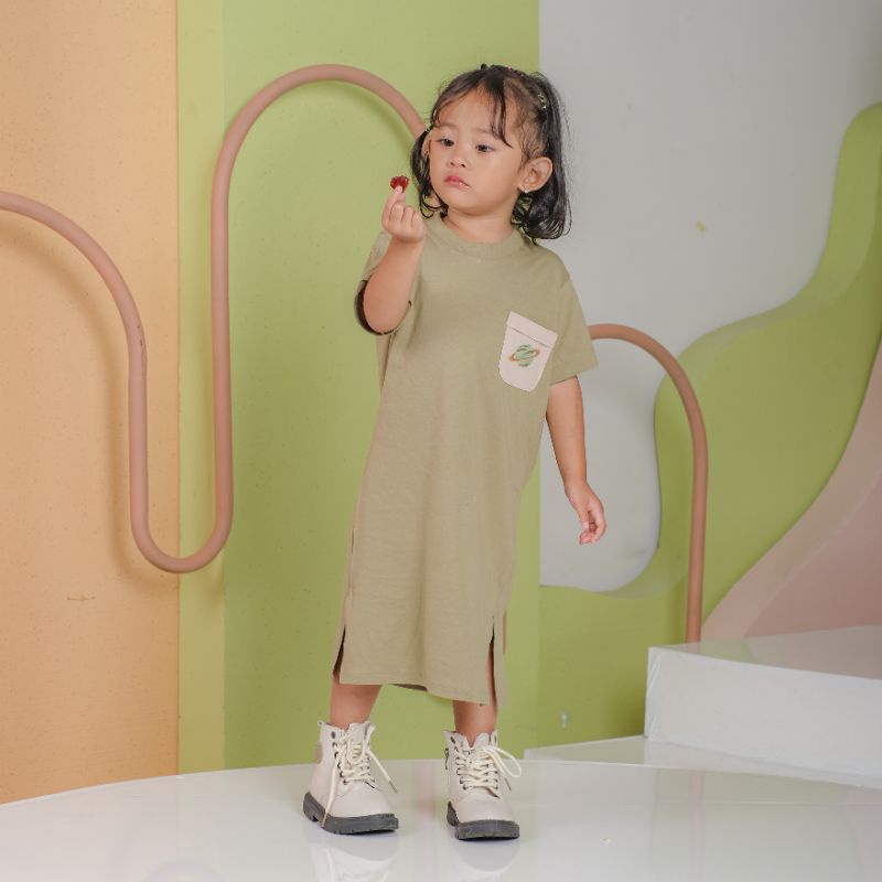 DRESS SPACE - Promo 10.10 Dress kaos simpel Anak Bayi Baby Kids Cewek Cowok Perempuan Laki Laki cotton Murah1 2 3 4