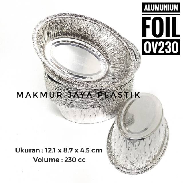 ALUMUNIUM FOIL CUP OV230 KEMASAN MAKANAN FOIL TRAY OVAL 230