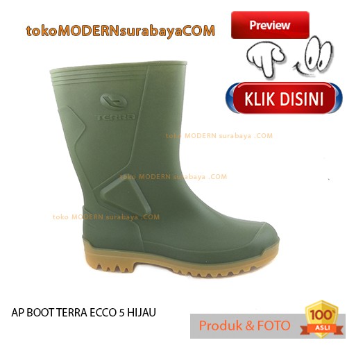 AP BOOT TERRA ECCO 5 HIJAU sepatu boot tinggi karet tahan air