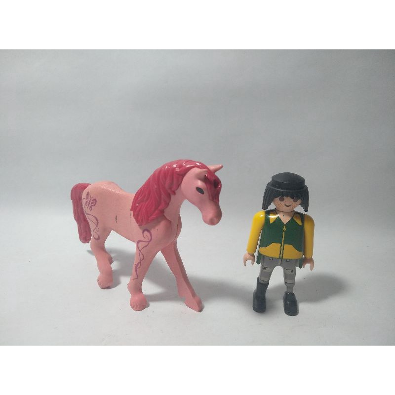 Playmobil Geobra Pink Horse Riding Jockey Joki 1992 Kuda Equestrian Vintage Classic Jadul Retro Toys