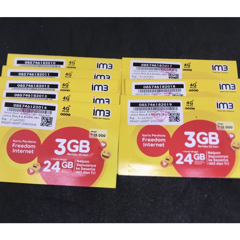 Perdana Indosat nomor cantik seri rapi seri tahun