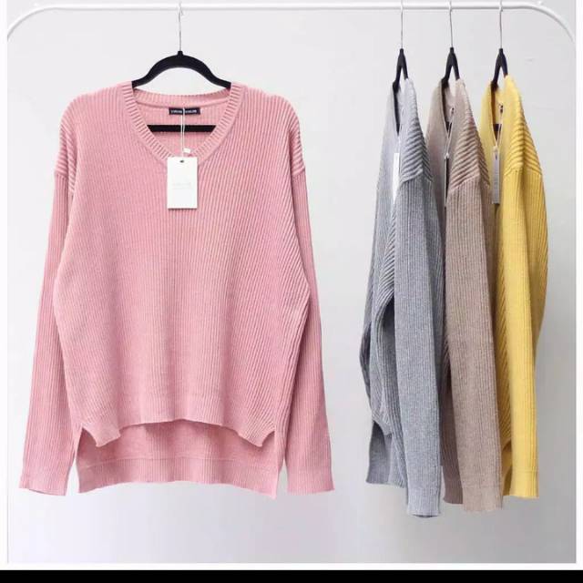 SWEATER RAJUT V- NECK PREMIUM