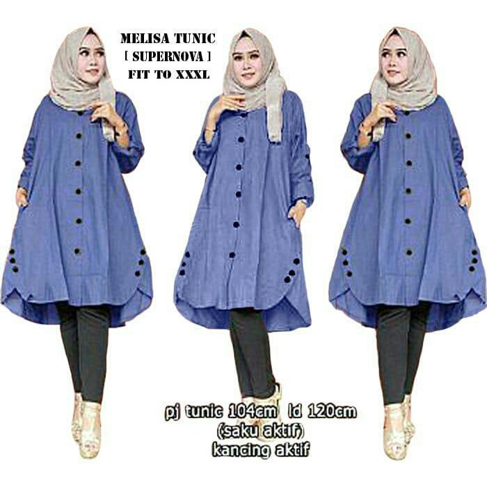 QFS TUNIK MELISA / FIT TO XL / BAHAN SUPERNOVA / BEST QUALITY