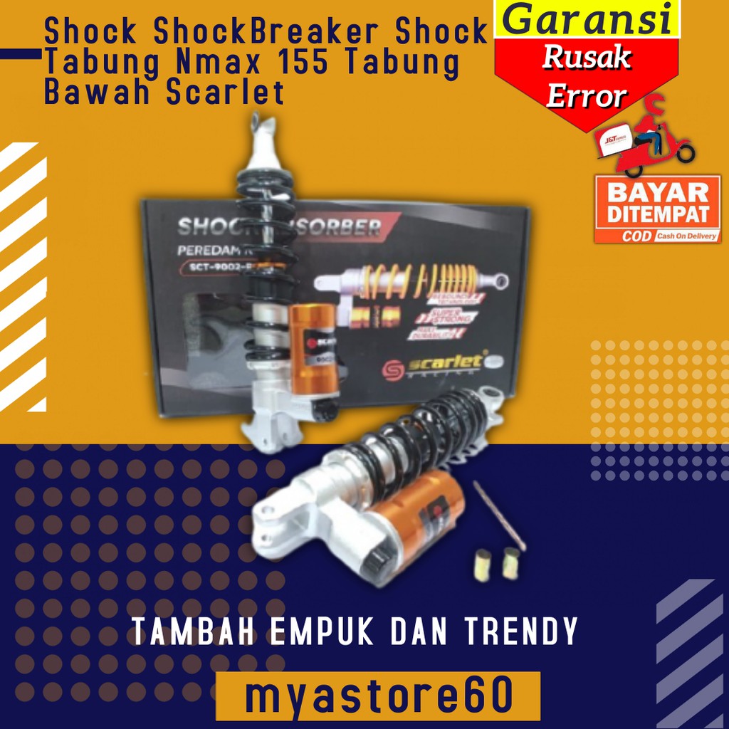 Shock ShockBreaker Shock Breker Peredam Tabung Yamaha Nmax 155 Tabung Bawah Scarlet Sparepart Motor