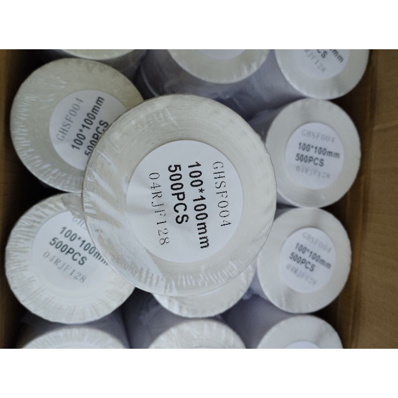 

KERTAS LABEL THERMAL 100x100 isi 500 STICKER BARCODE THERMAL 10X10
