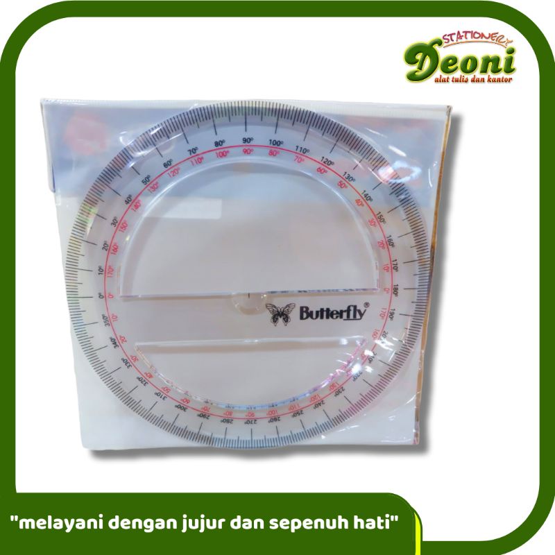 

Butterfly Mistar Bulat 350° Busur Derajat Jumbo