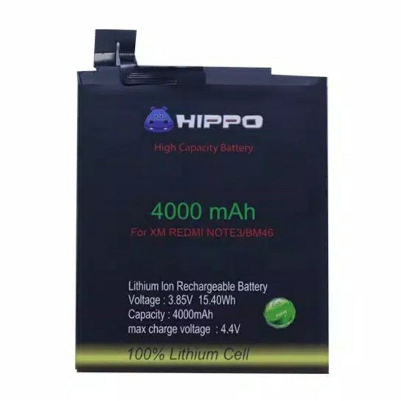 Baterai Batre Battery Hippo Bm46 Xiaomi Redmi Note 3 BM 46 Xiaomi Redmi Note3 Original